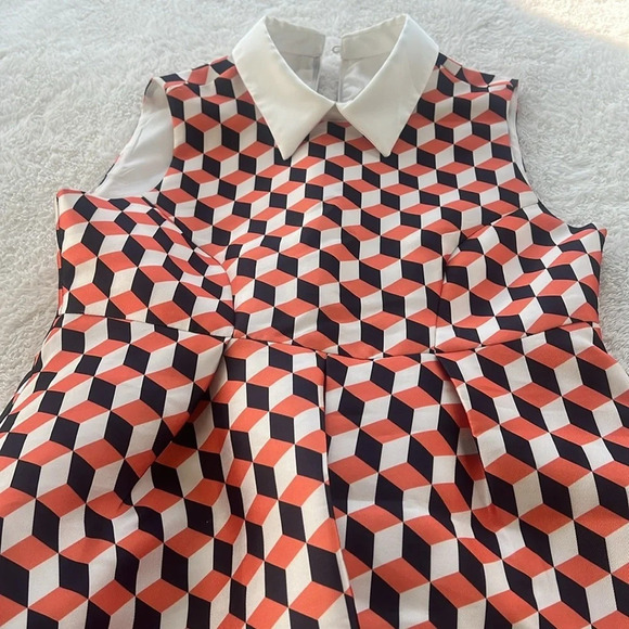 Vintage 60s Sz S Geometric Mod Mini Dress  #Velma  Scooby Doo 60s Housewife - Picture 15 of 16